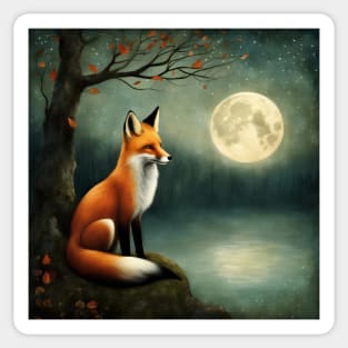 A Fox and the Moon Sticker